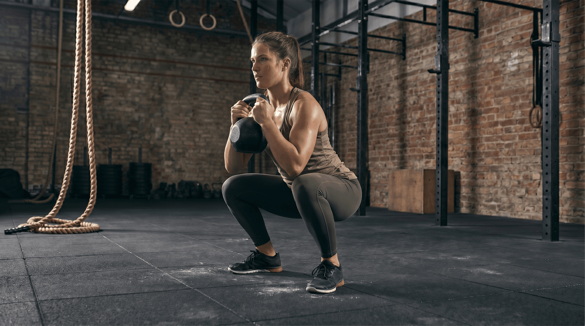Woman performing goblet squats