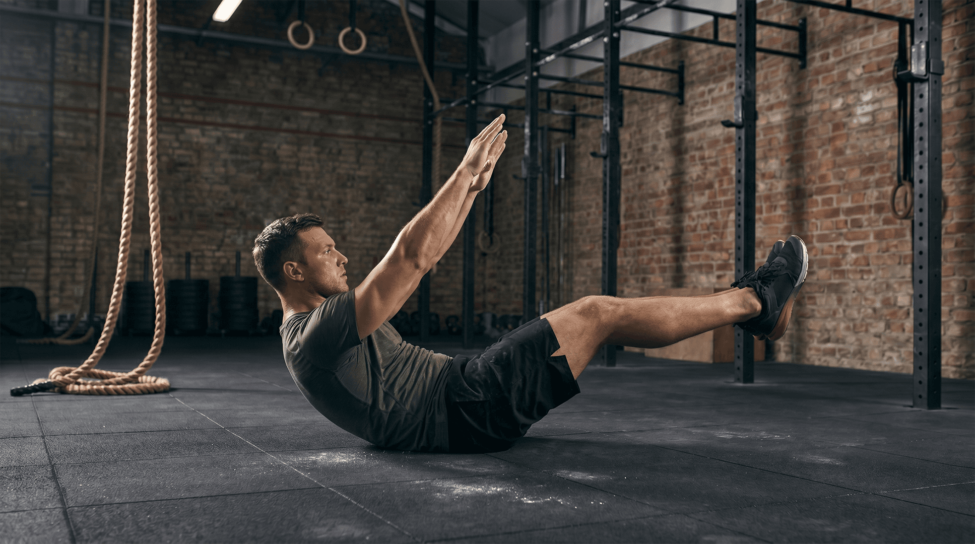Man performing a hollow hold